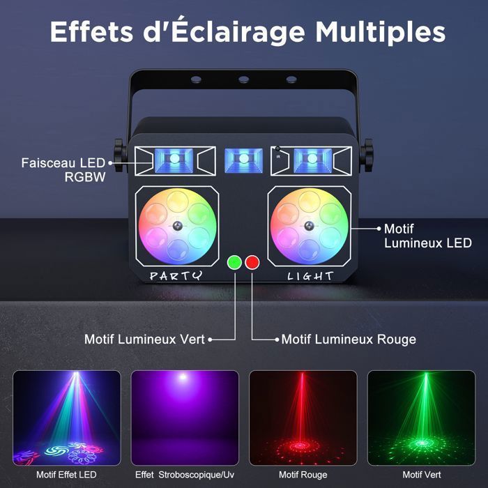 Lumières de fête - JAJALUYA LED Party GOBO Light - Lumières à effets mixtes 5 en 1 pour Noël Fête DJ Disco