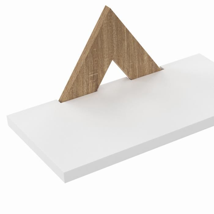 IDMARKET Lot de 3 étagères murales IRIS façon hêtre et blanc