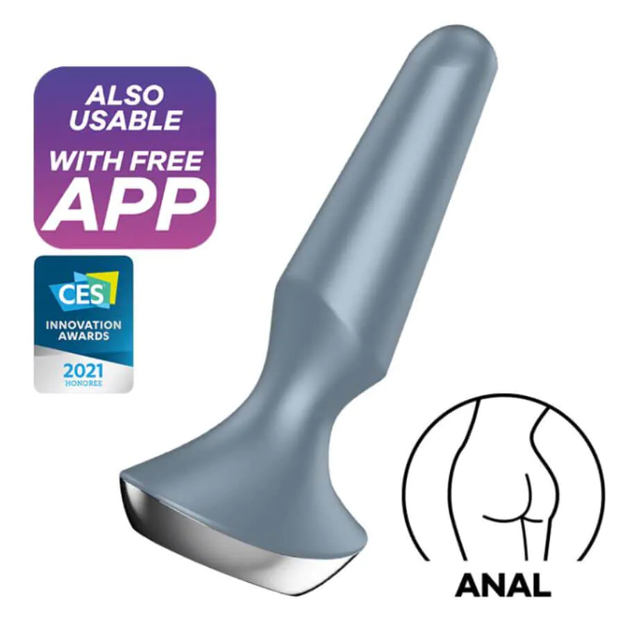 Satisfyer Masażer Plug-iliciousConnect App Ice Blue