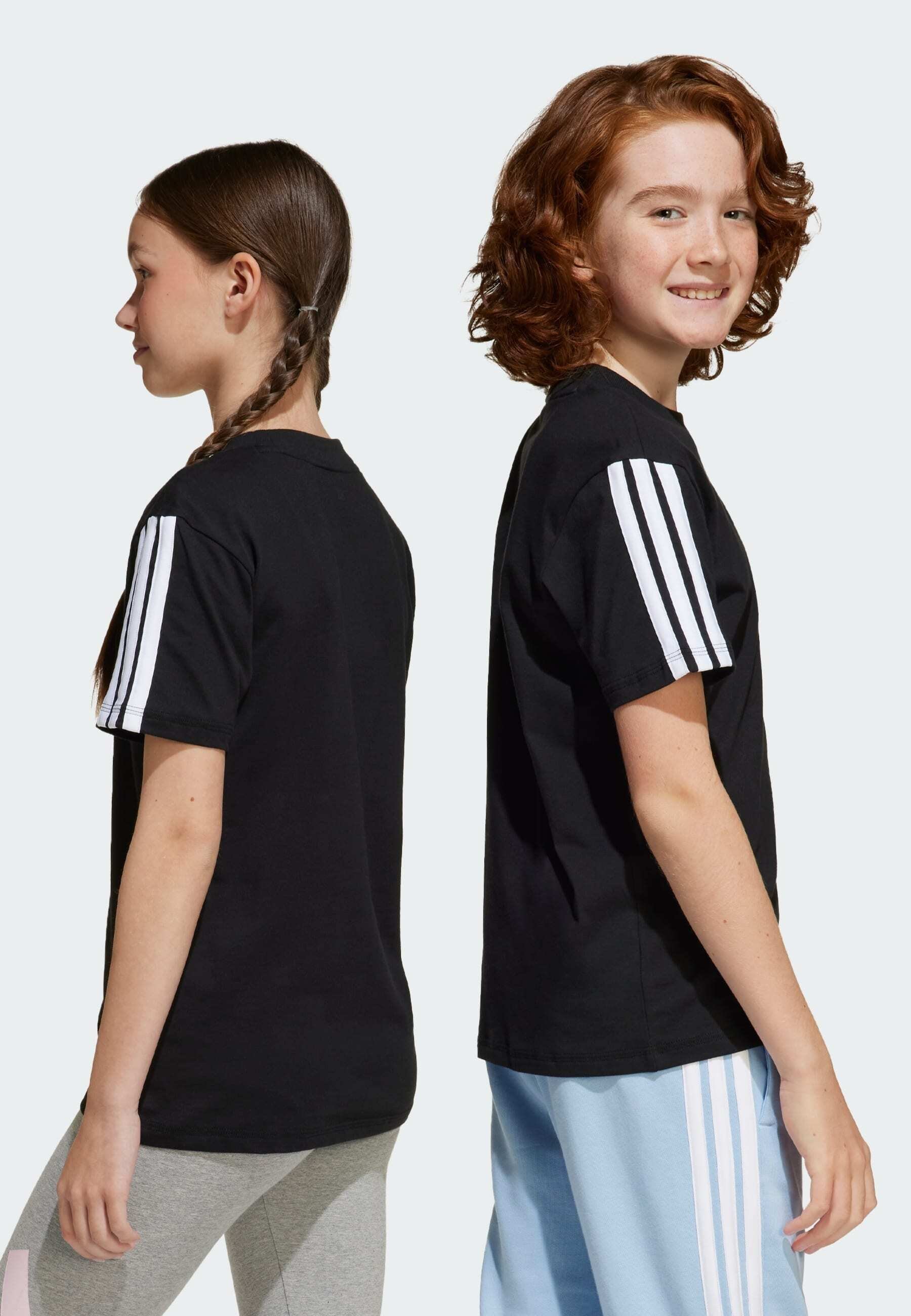 adidas Performance TEE JUNIOR UNISEX - Marškinėliai su spauda - juodai balti