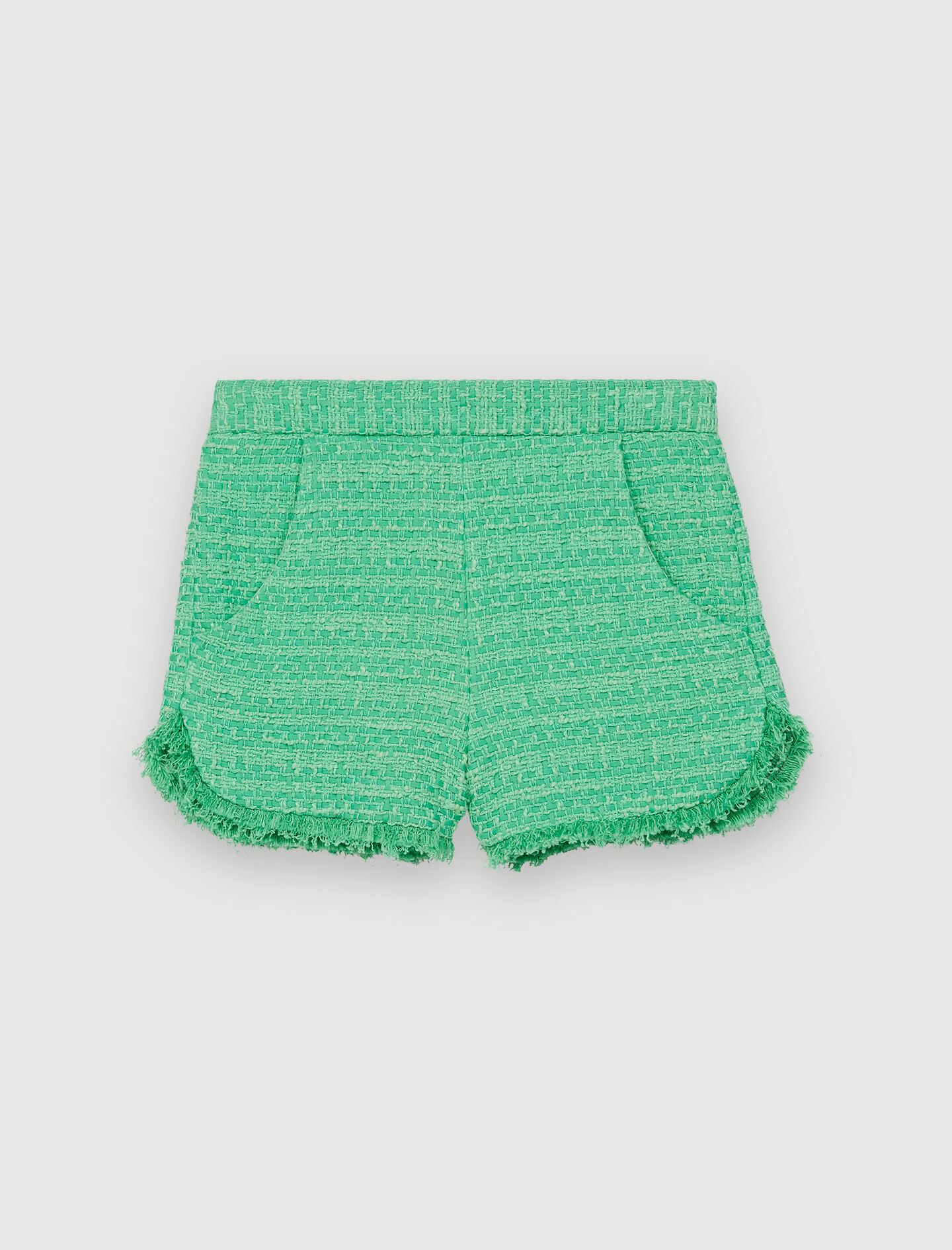 Pantaloni scurți din tweed - Vert