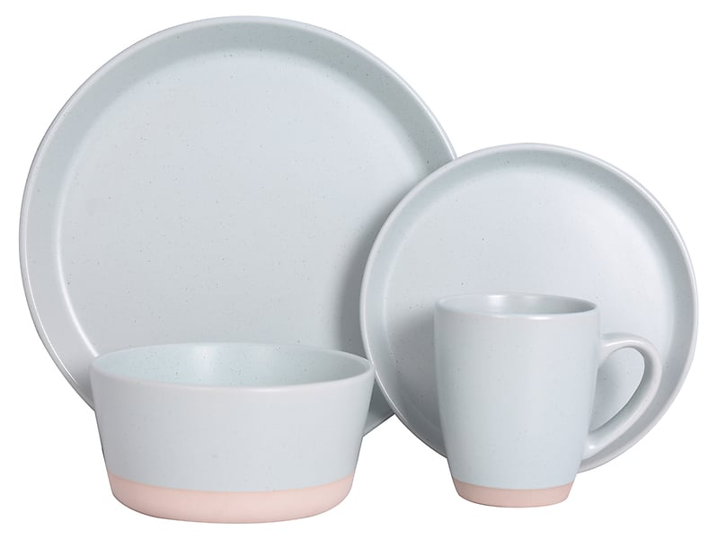 Komplet obiadowy 16 el. porcelit Yuko zielony