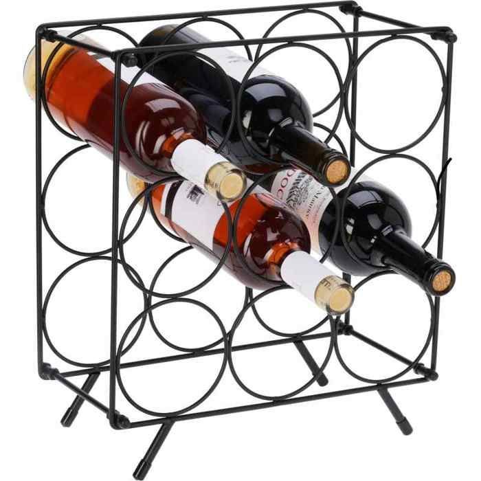 EXCELLENT Porte-bouteilles en métal pour 9 bouteilles KO-DD1001030
