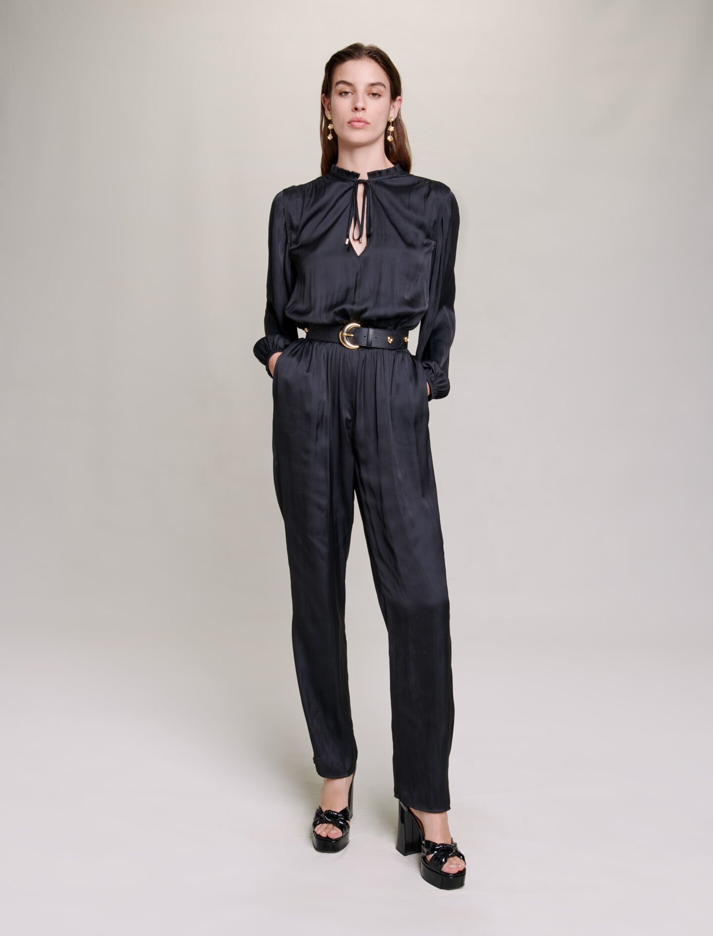 Zwarte aansluitende jumpsuit - Zwart