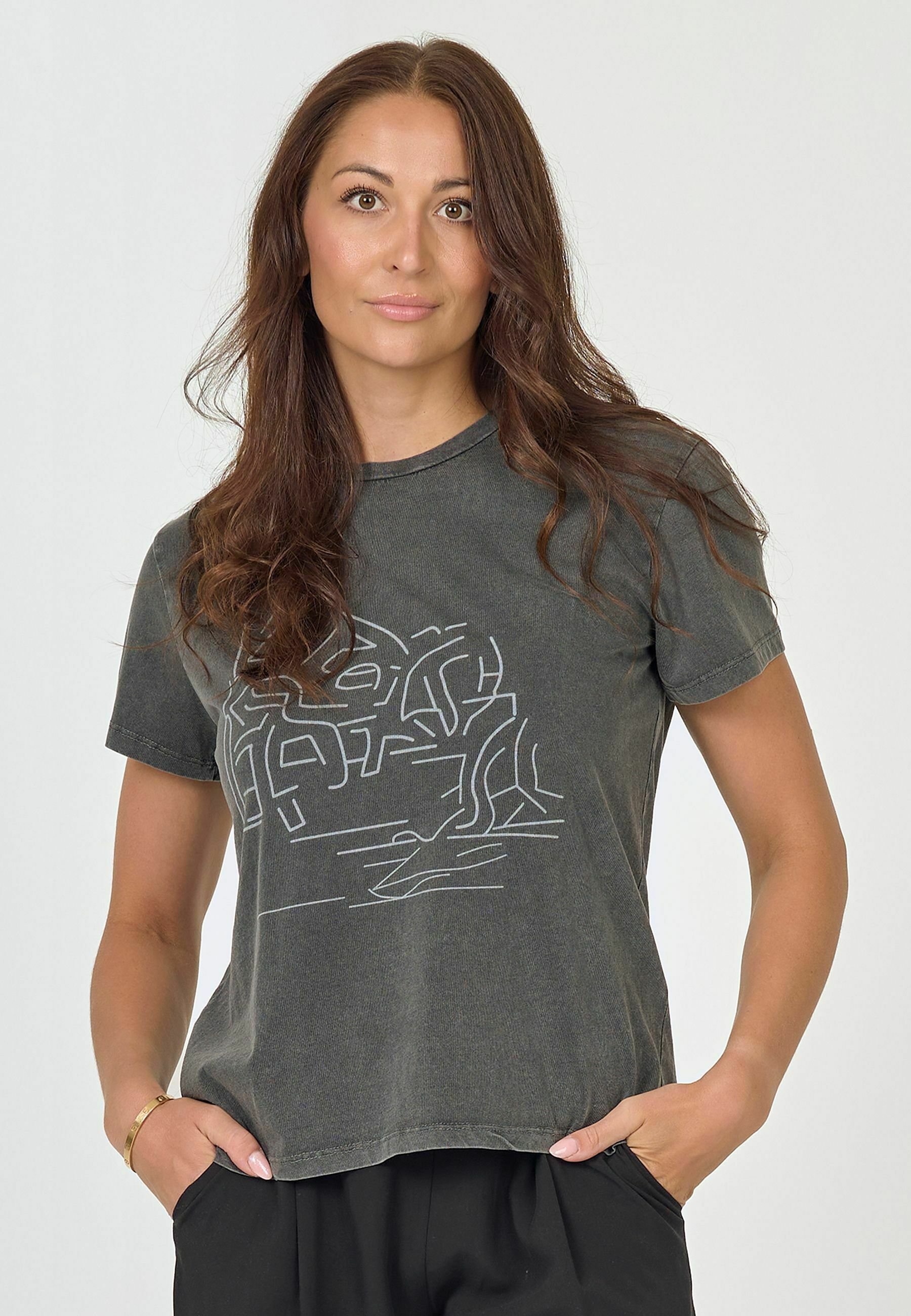 NÜ AYZA DYED - T-shirt met print - zwarte mix