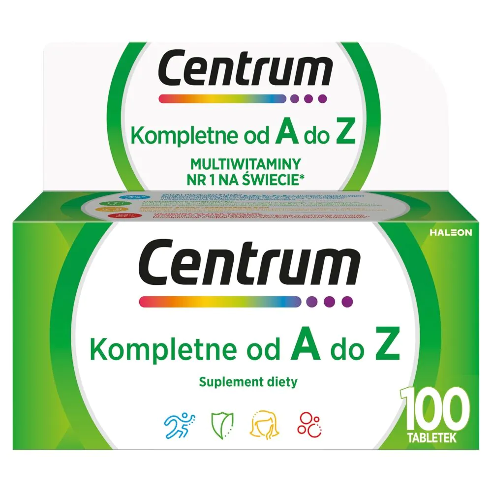 Centrum Kompletne od A do Z, Zestaw witamin i minerałów, 100 tabletek