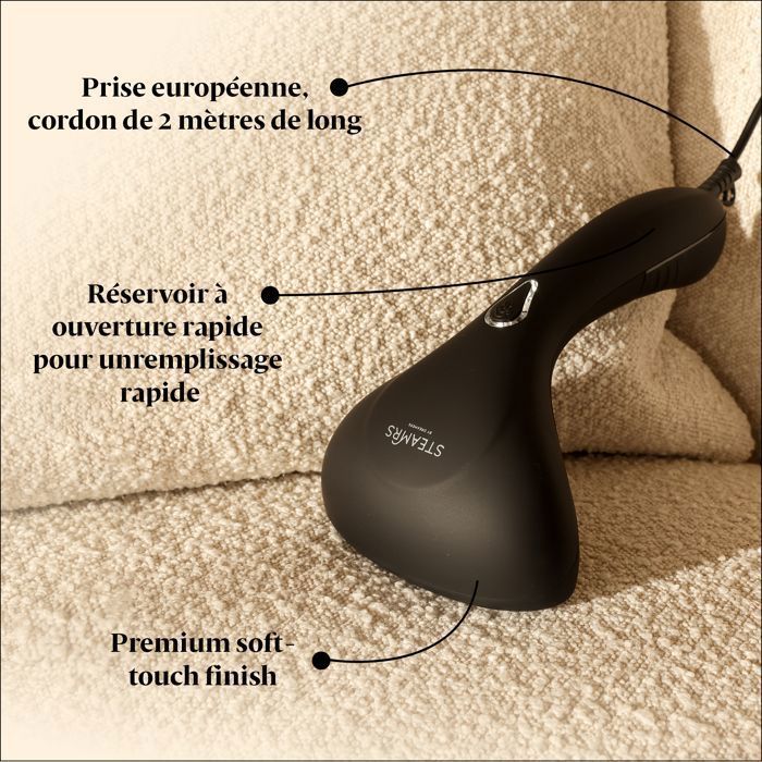 STEAMRS - Krachtige luxe kledingstomer - Handstoomapparaat voor kleding - Zwart
