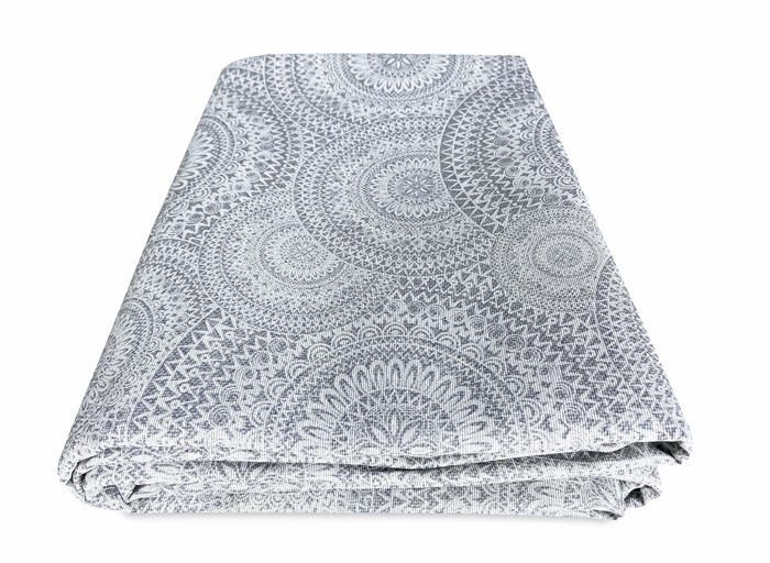 Colcha de cama - colcha acolchoada - Família Tex - 6475 - Capa de sofá em tecido Gran Foulard Loneta (círculos cinza, 1 lugar)