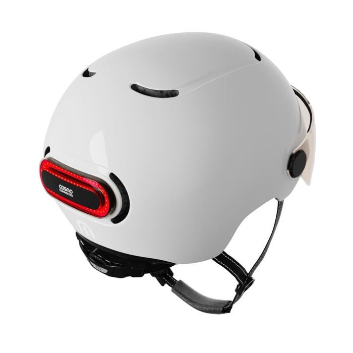 Cosmo Connected Fusion+ Glossy White Bike Helmet