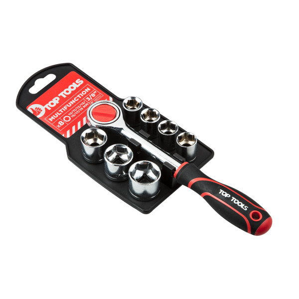 Klucze nasadowe 3/8”, 8 szt. TOP TOOLS 38D142