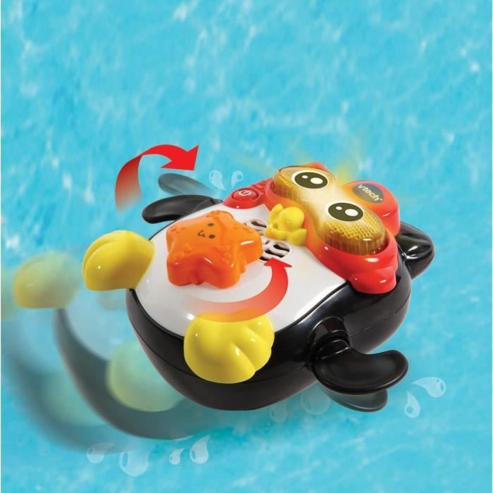 VTECH BABY Interactief badspeelgoed - Gideon, zwemkampioen - Zwemmende pinguïn voor baby's vanaf 1 jaar