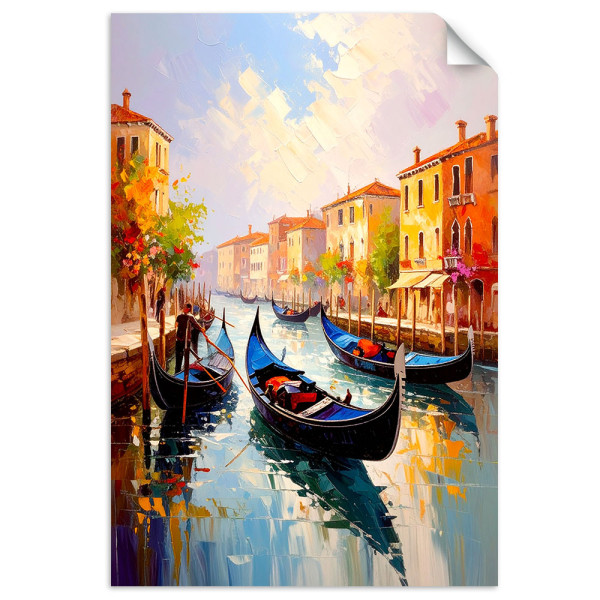 Naklejka na ścianę do salonu Feeby Wenecja Miasto Gondole Włochy 20x30