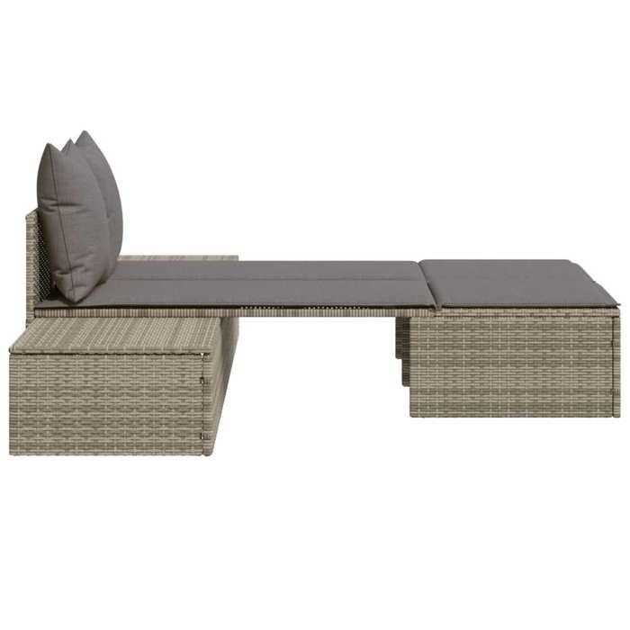 Lettino prendisole doppio vidaXL con cuscini, seduta da patio, lettino da giardino per balcone, terrazzo, cortile, 368391