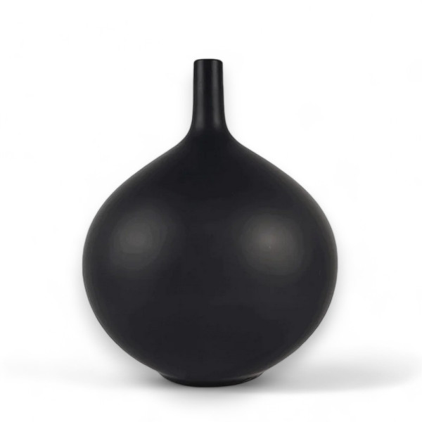 Czarny Wazon Dekoracyjny Ceramiczny - 24cm Matowy