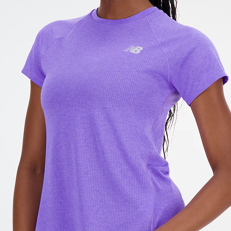 Impact Run dames hardloopshirt met korte mouwen - ELECTRIC INDIGO HEATHER