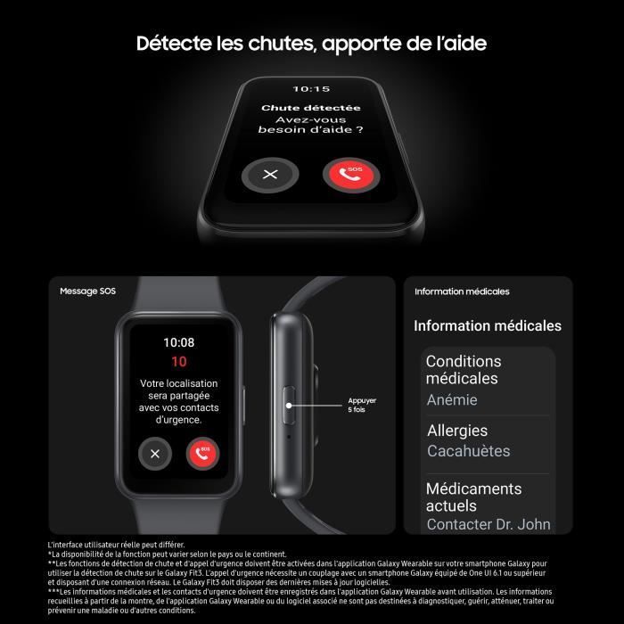 Braccialetto intelligente Samsung Galaxy Fit 3, colore grigio