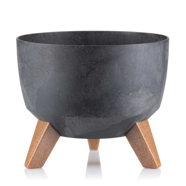 Donica Rosa na nóżkach ECO czarny beton 24xh15 cm