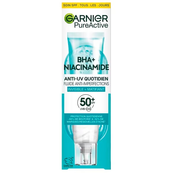 Garnier PureActive BHA+ Niacinamid SPF50+ fluid protiv nepravilnosti<br>40ml, za sve tipove kože