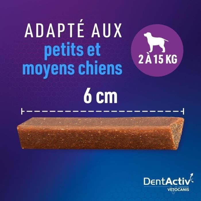 DentActiv - 12 Stick - VETOCANIS - 12 mini stick per l'igiene orale al gusto di manzo per cani da 2 a 15 kg