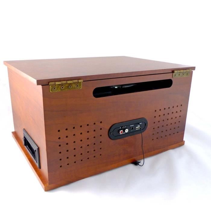 HiFi-System - INOVALLEY - RETRO10E-BTH-N - Bluetooth - Codierungsfunktion - Schallplatte, CD, Kassette