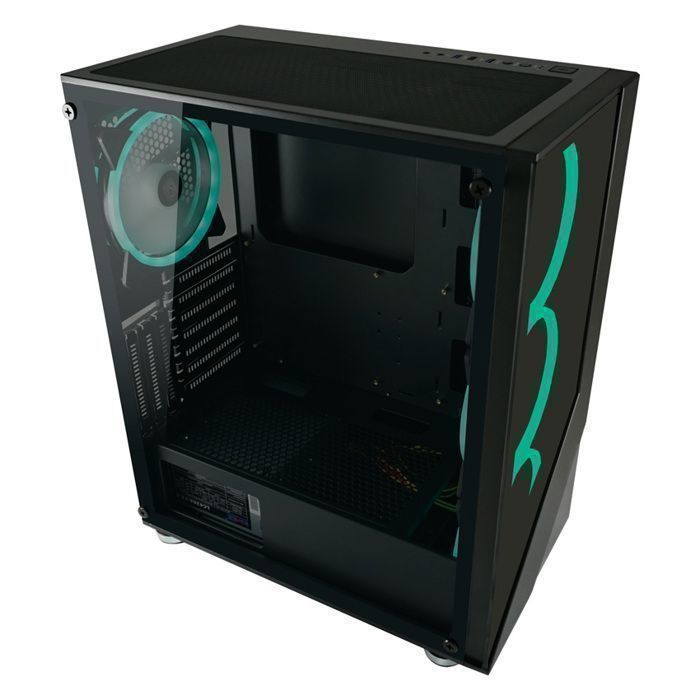 Case per PC da gaming - LC-POWER - Gaming 803B - 4 ventole ARGB - Vetro temperato - Compatibile con ATX - Pannello I/O moderno