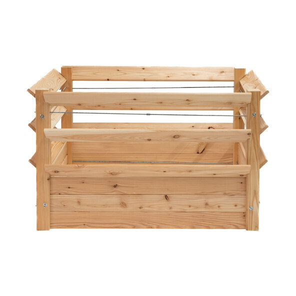 Strat de grădină supraînălțat premium XXL din lemn de zadă naturală, 125 x 91 x 73 cm