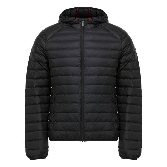 JOTT Nico Men's Hooded Down Jacket with Long Sleeves, Black