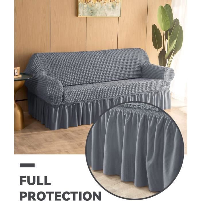 Funda para sofá - PZCC - Talla XL - Resistente - Elástica - Gris