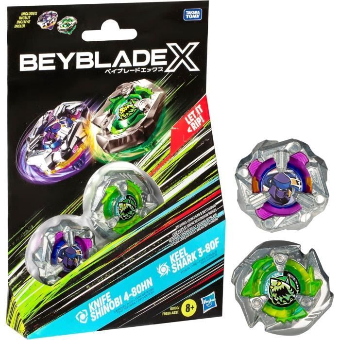 Beyblade X Dual Pack Knife Shinobi 4-80HN and Keel Shark 3-80F