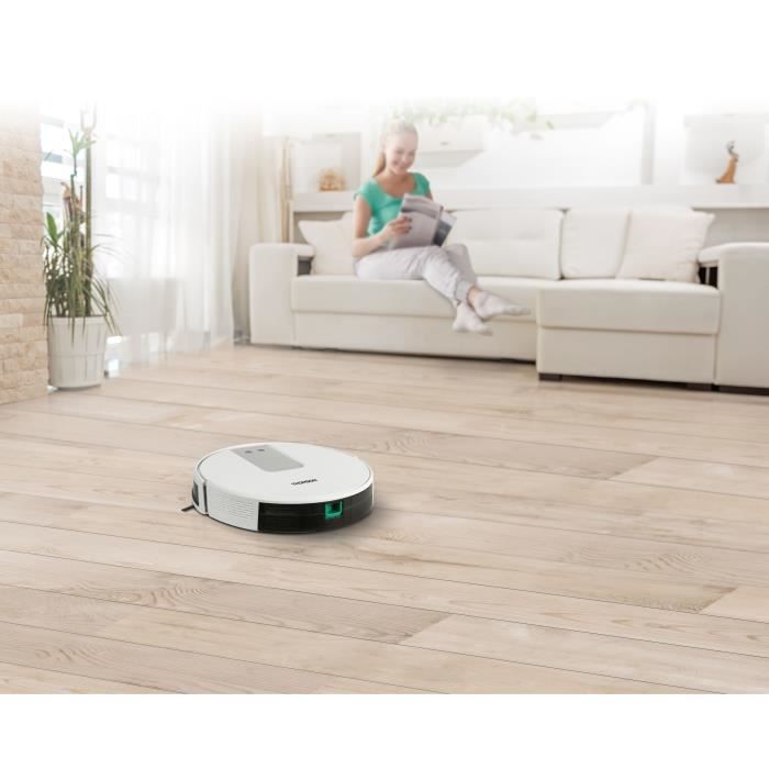THOMSON - THVC24W - Aspirateur robot - Autonomie 120min - Départ différé - 3 modes de navigation - Réservoir (0,6L) - Batterie