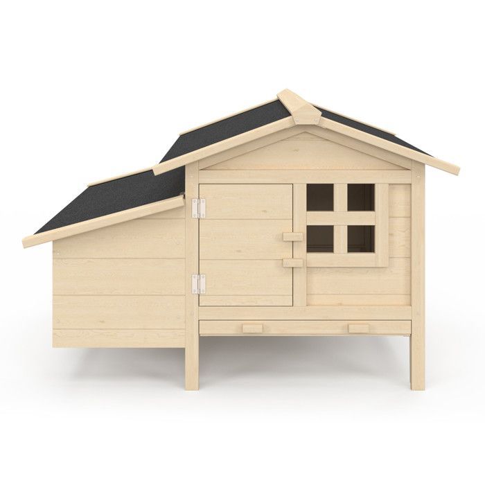 IDMARKET Poulailler sur pilotis XXL avec pondoir en bois