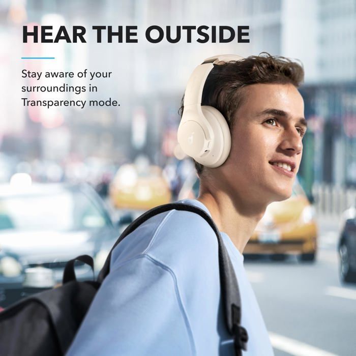 Casque Anker Q20I Over-Ear | Réduction Active de Bruit | 40h ANC | Hi-Res Audio | App Personnalisation (Blanc)