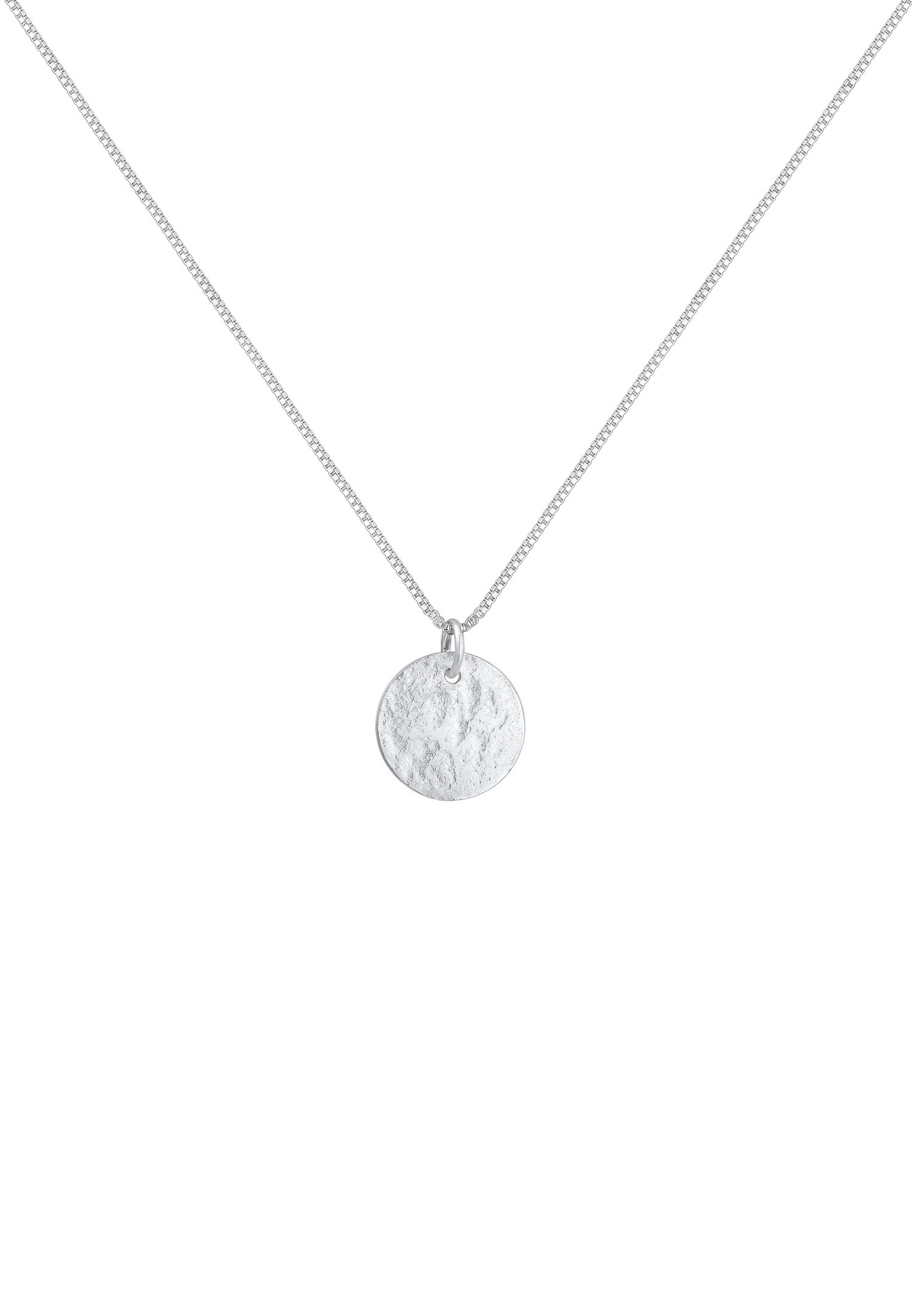 Elli Femmes Pendentif Plaquette Martelé en Argent Sterling 925