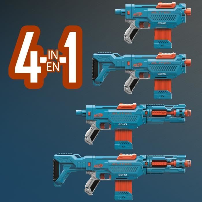 Nerf Elite 2.0 Echo CS 10 Blaster – NERF – Blau – Clip-on-Magazin – 24 Darts enthalten