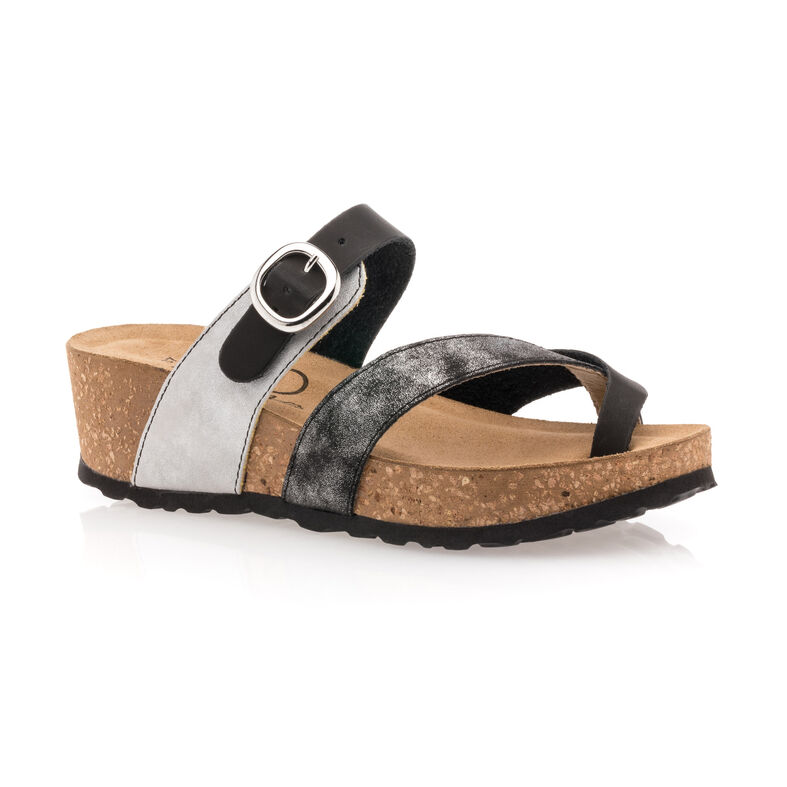Schwarze Damensandalen / Zehenfreie Schuhe