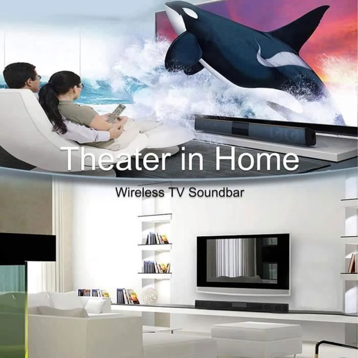 Barra de sonido Bluetooth de 22 pulgadas para TV con control remoto y 4 subwoofers integrados, sonido envolvente estéreo HD.
