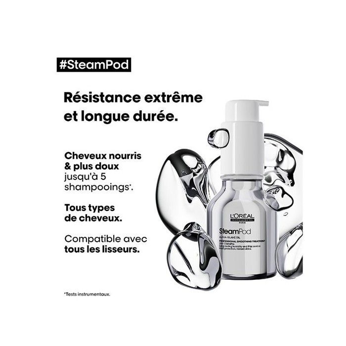 Soin Lissant Professionnel pour Steampod L'Oréal Professionnel - Soin thermo-protecteur enrichi en Alpha-silane -50ml