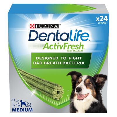 Purina Dentalife ActivFresh, friandises pour le soin dentaire quotidien des chiens de race moyenne