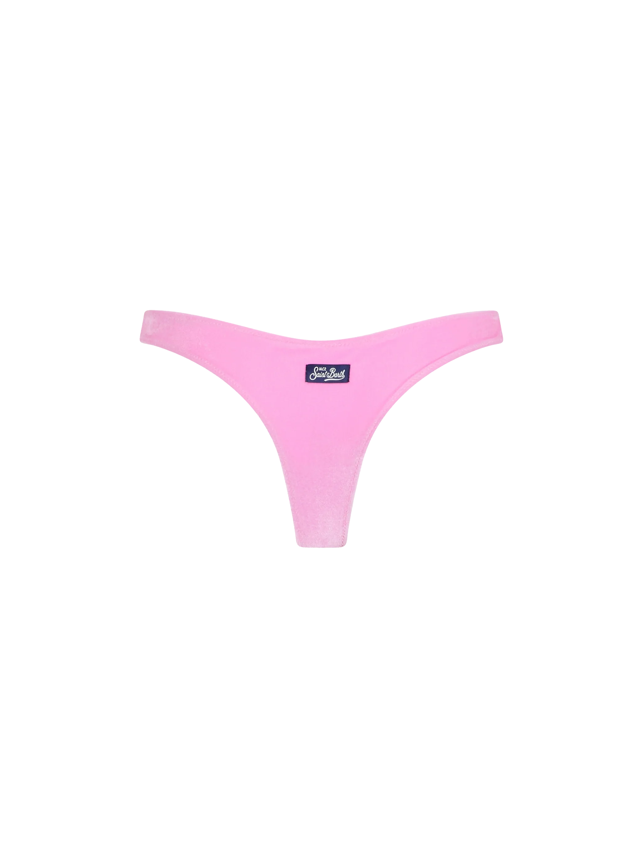 Naomi dames zwembroekje met hoge beenuitsnijding, roze fluweel