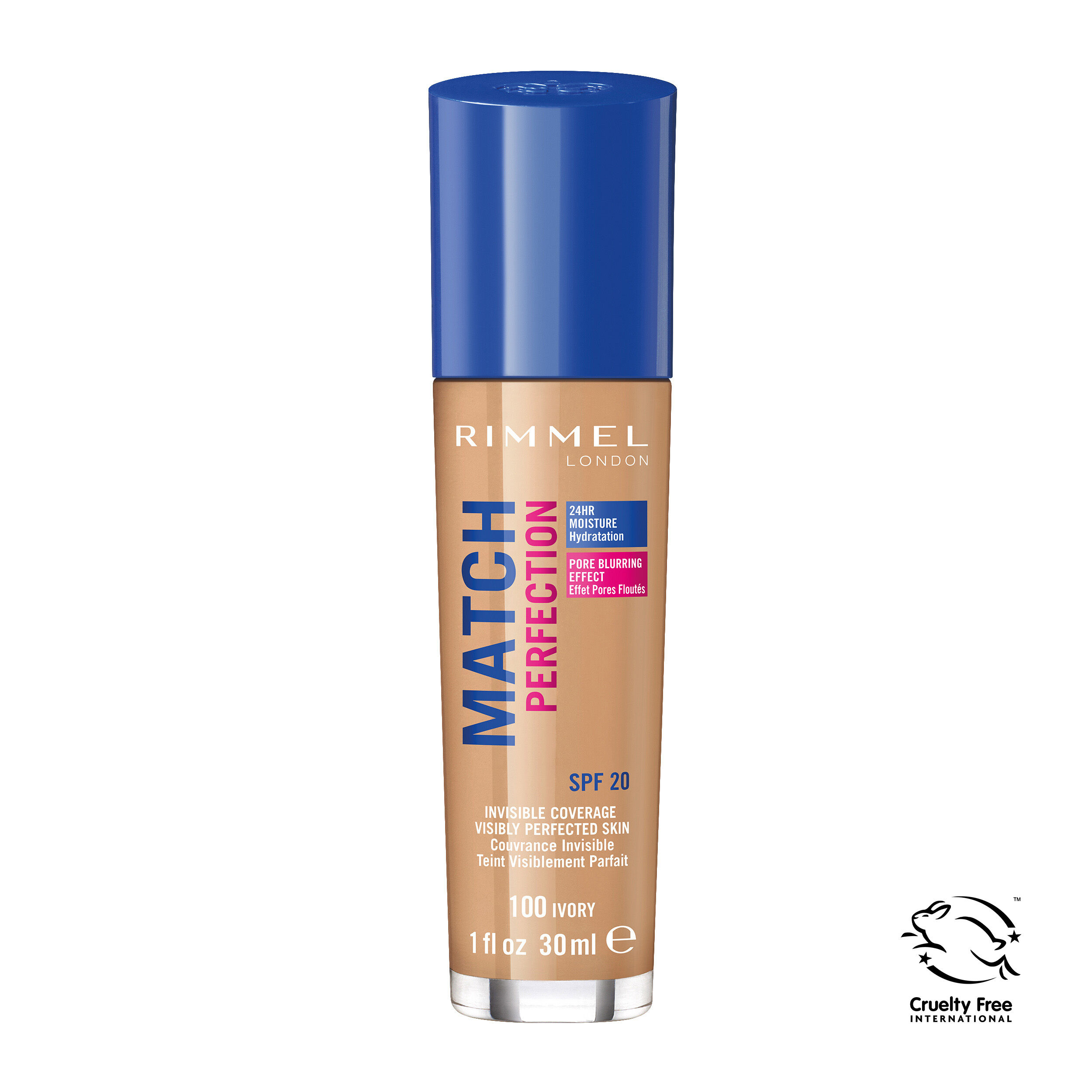 Rimmel Ivory 100 SPF20 make-up na obličej 30ml Match Perfection