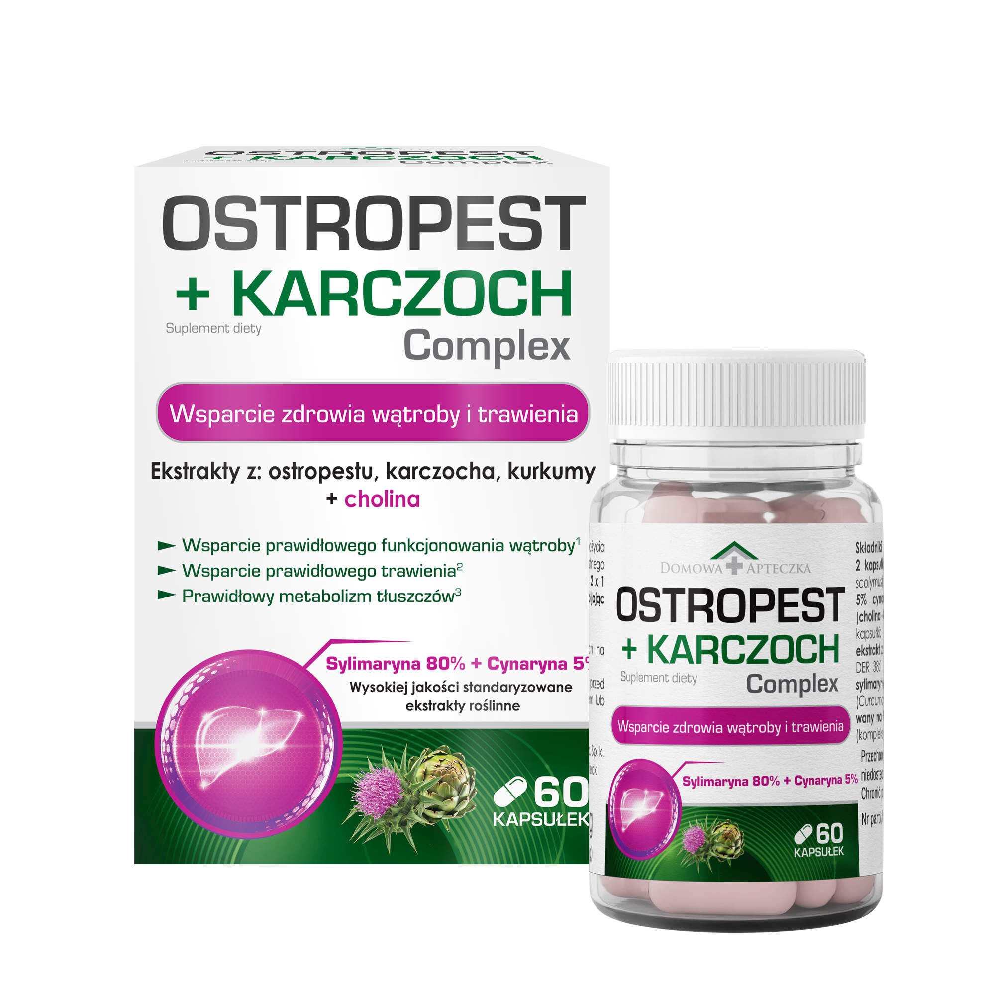 Coffret de médicaments à domicile Complexe de chardon-Marie et d'artichaut