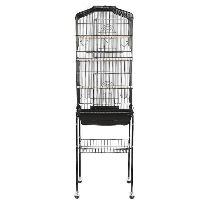 Voliere mit 4 Rädern, Vogelkäfig für Papageien, Kanarienvögel, Unzertrennliche, Nymphensittiche und Wellensittiche.