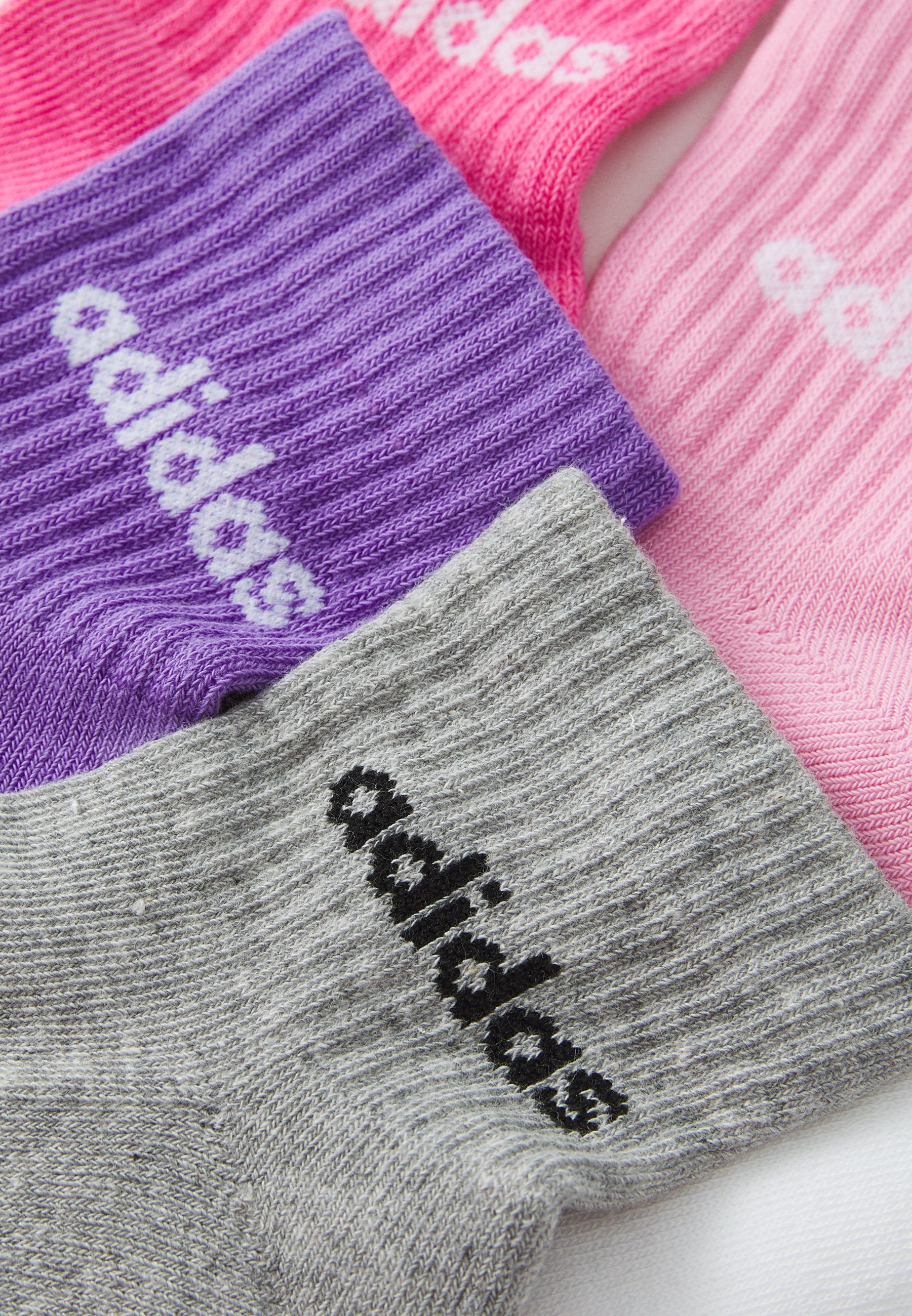 adidas Performance Lot de 5 paires de chaussettes de sport unisexes - rose vif/rose chiné/violet chiné/gris moyen