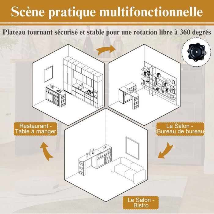 Buffet bas 138-204 × 39 × 105 cm avec table de bar extensible, Buffet de cuisine avec étagère à snacks, Buffet salon en blanc