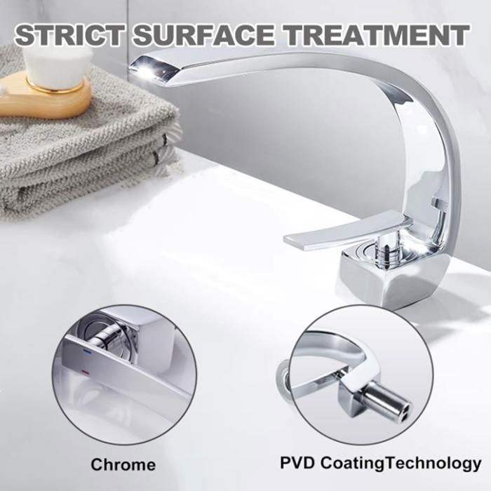 Grifo de baño, grifo mezclador para lavabo, agua fría y caliente disponible, cromado