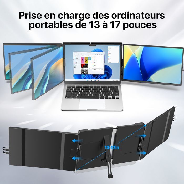 UPERFECT 14-Zoll-Dual-Screen-Tragbarer Monitor (links und rechts), 1400P QHD, 100 % sRBG, Kontrastverhältnis 1200:1