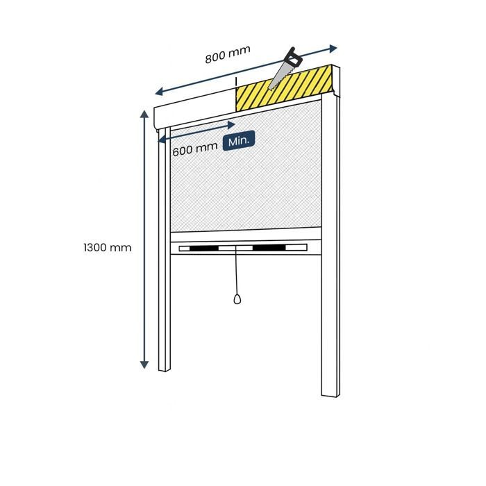 Mosquitera enrollable para ventanas - 80 x 130 cm - Recortable - Aluminio gris antracita - Protección contra insectos