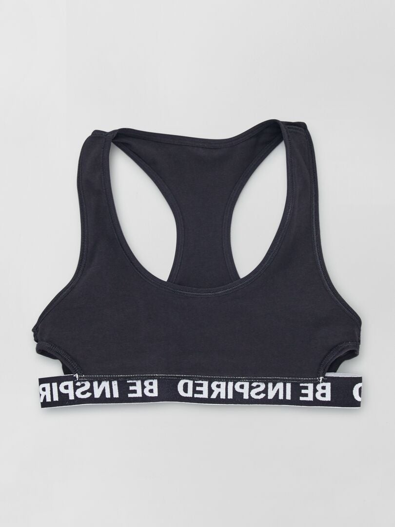 Biustonosz sportowy typu racerback – zestaw 2 sztuk – czarny