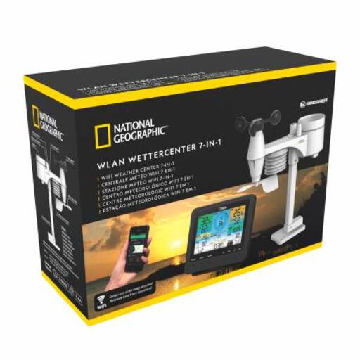 Profesionální barevná WiFi meteorologická stanice National Geographic 7 v 1 se senzorem