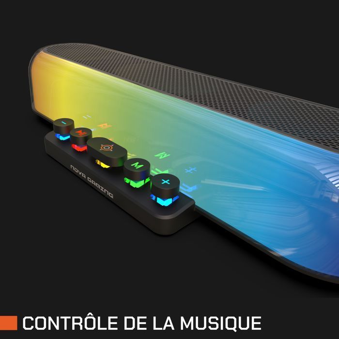 Barre de son gaming - NOVA GAMING - Ursae - LED RGB - Noir
